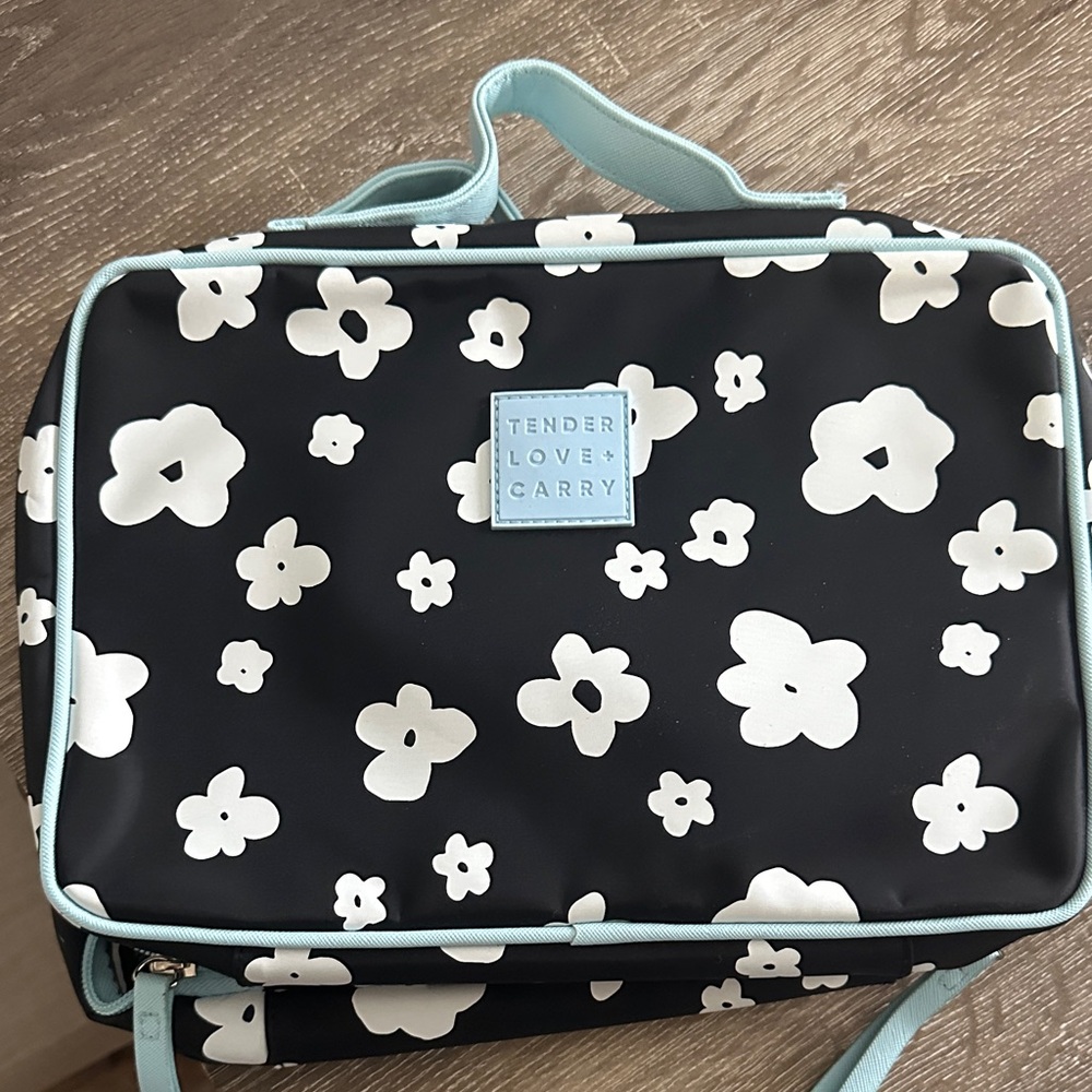 Travel bag like new never used black white and blue